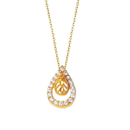 22K Yellow Gold Teardrop Necklace (2.09 g)