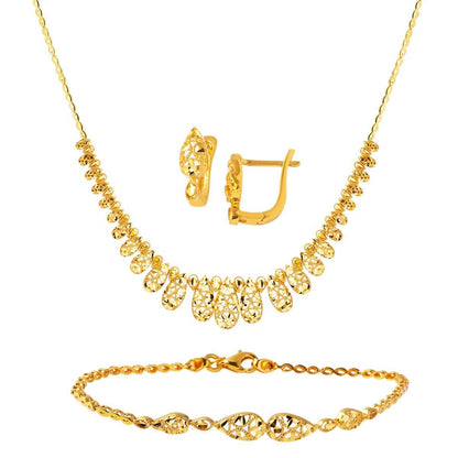 22K Yellow Gold Teardrop Jewelry Set