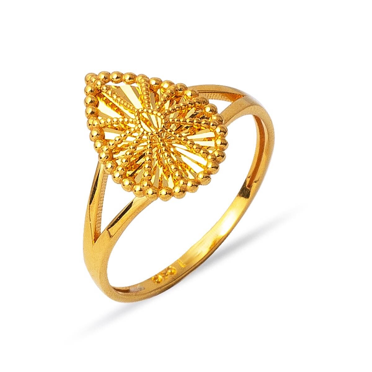 22K Yellow Gold Teardrop Ring