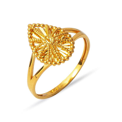 22K Yellow Gold Teardrop Ring