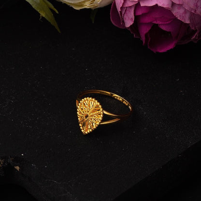 22K Yellow Gold Teardrop Ring