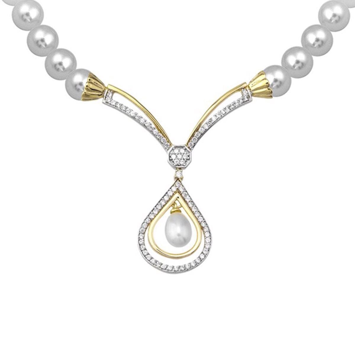 14K Yellow Gold Teardrop Bridal Pearl Jewelry Set