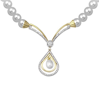 14K Yellow Gold Teardrop Bridal Pearl Jewelry Set