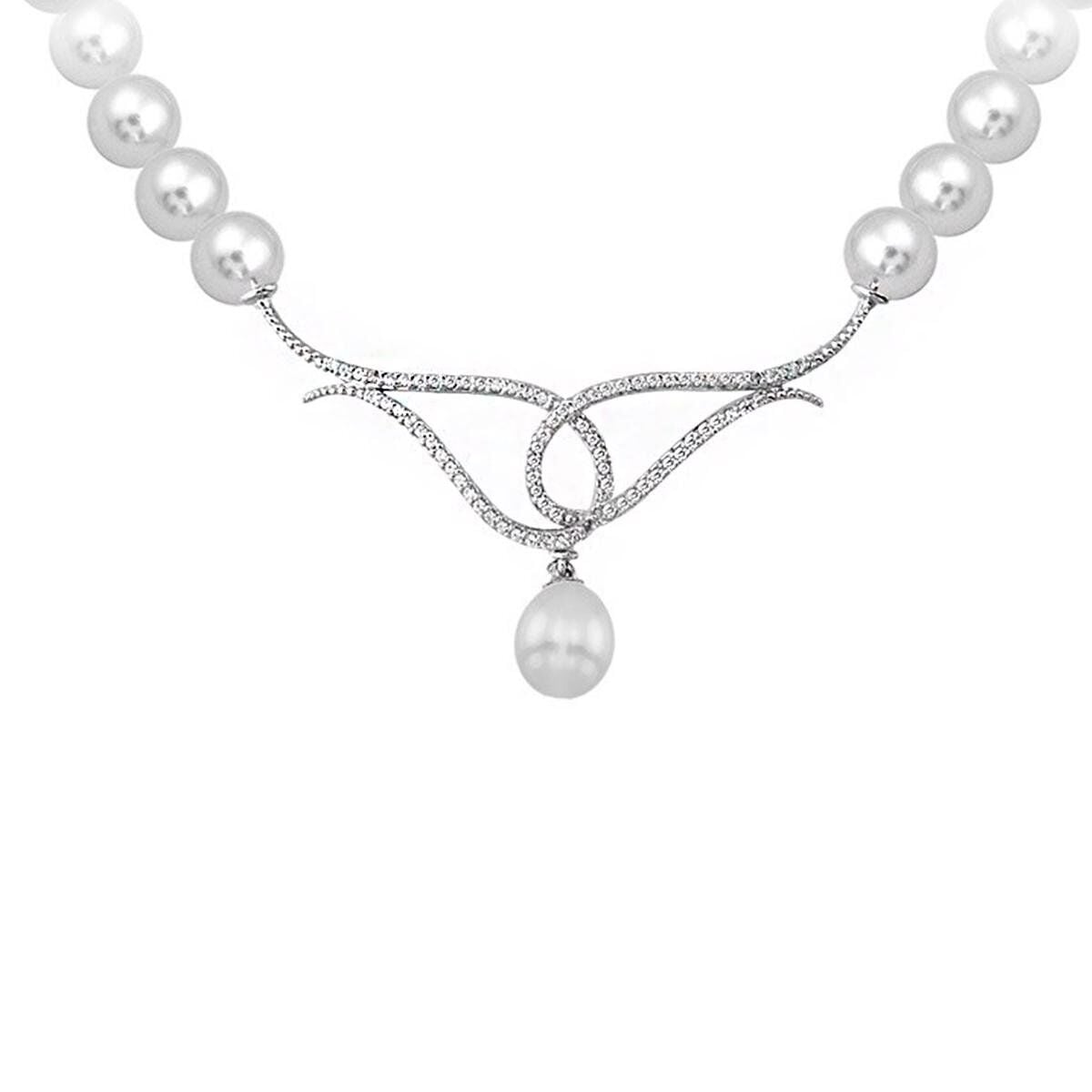 14K White Gold Teardrop Pearl Bridal Pearl Set