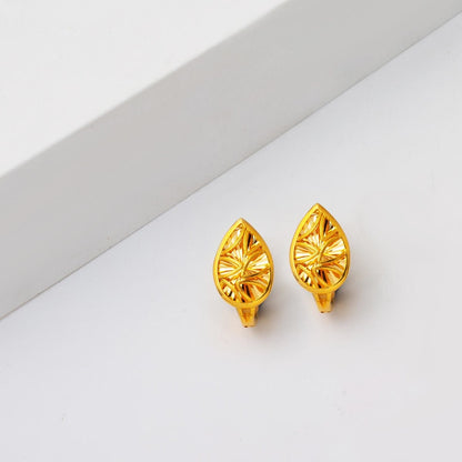 22K Yellow Gold Teardrop Sparkle Earrings