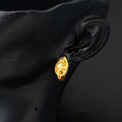 22K Yellow Gold Teardrop Sparkle Earrings