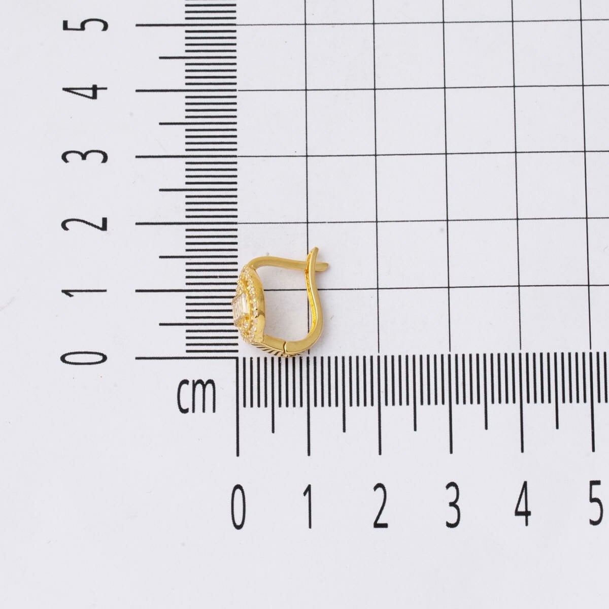 14K Yellow Gold Teardrop Baguette Cubic Zirconia Earrings
