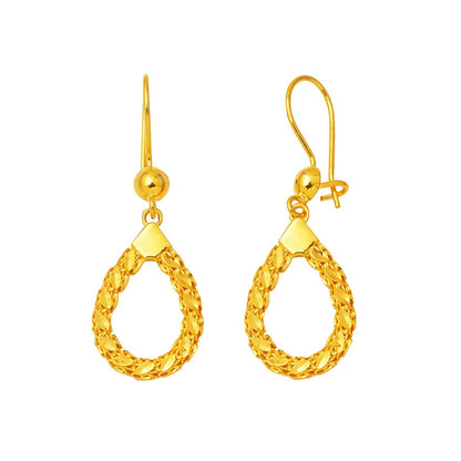 14K Yellow Gold Teardrop Dangle Earrings (3.97 g)