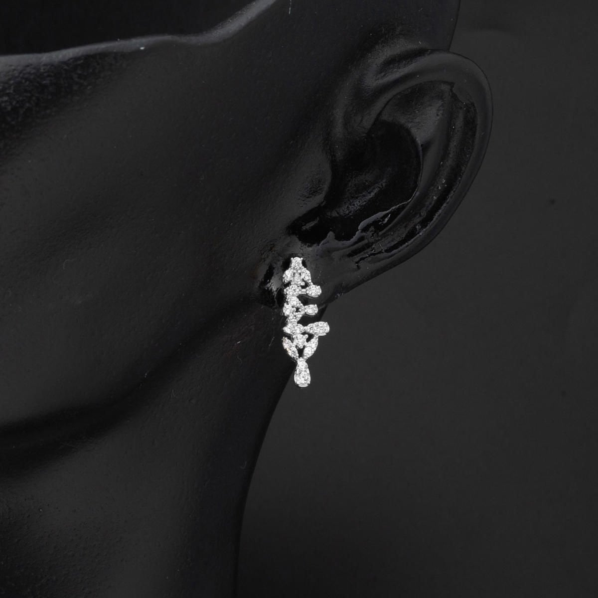 14K White Gold Teardrop Design Cubic Zirconia 3-Piece Set
