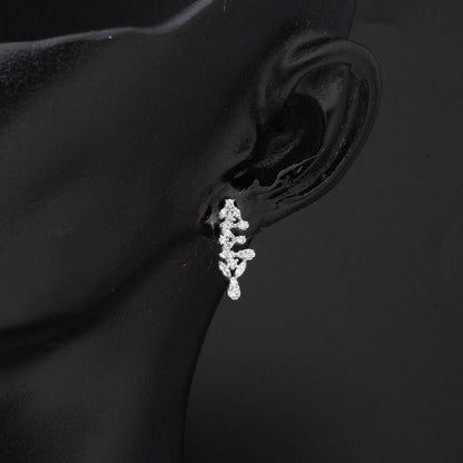 14K White Gold Teardrop Design Cubic Zirconia 3-Piece Set