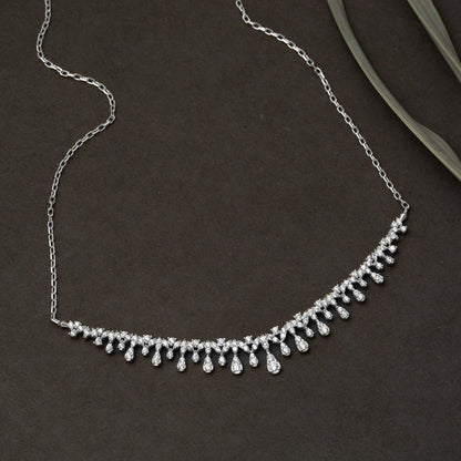 14K White Gold Teardrop Design Cubic Zirconia 3-Piece Set