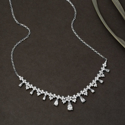 14K White Gold Teardrop Cubic Zirconia Promise Jewelry Set