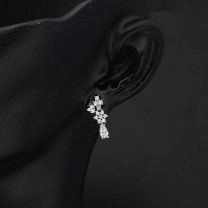 14K White Gold Teardrop Cubic Zirconia Promise Jewelry Set