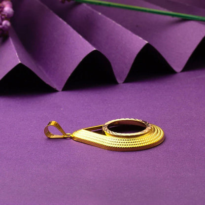 14K Yellow Gold Teardrop Half Gold Bezel-Set Necklace