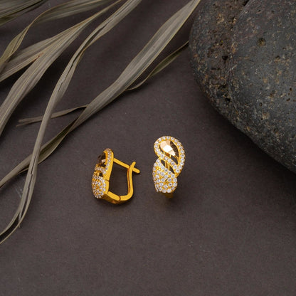 14K Yellow Gold Teardrop Cubic Zirconia Earrings