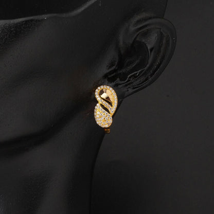 14K Yellow Gold Teardrop Cubic Zirconia Earrings