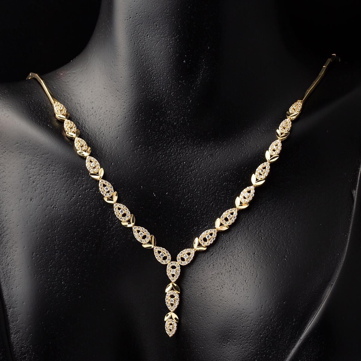 14K Yellow Gold Teardrop Cubic Zirconia Jewelry Set