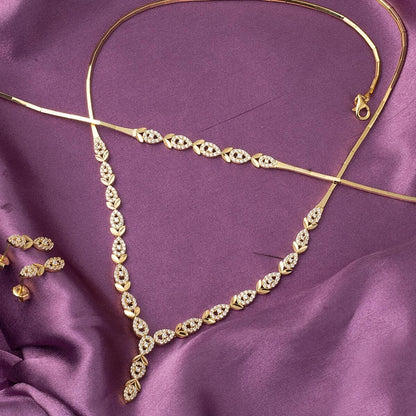 14K Yellow Gold Teardrop Cubic Zirconia Jewelry Set