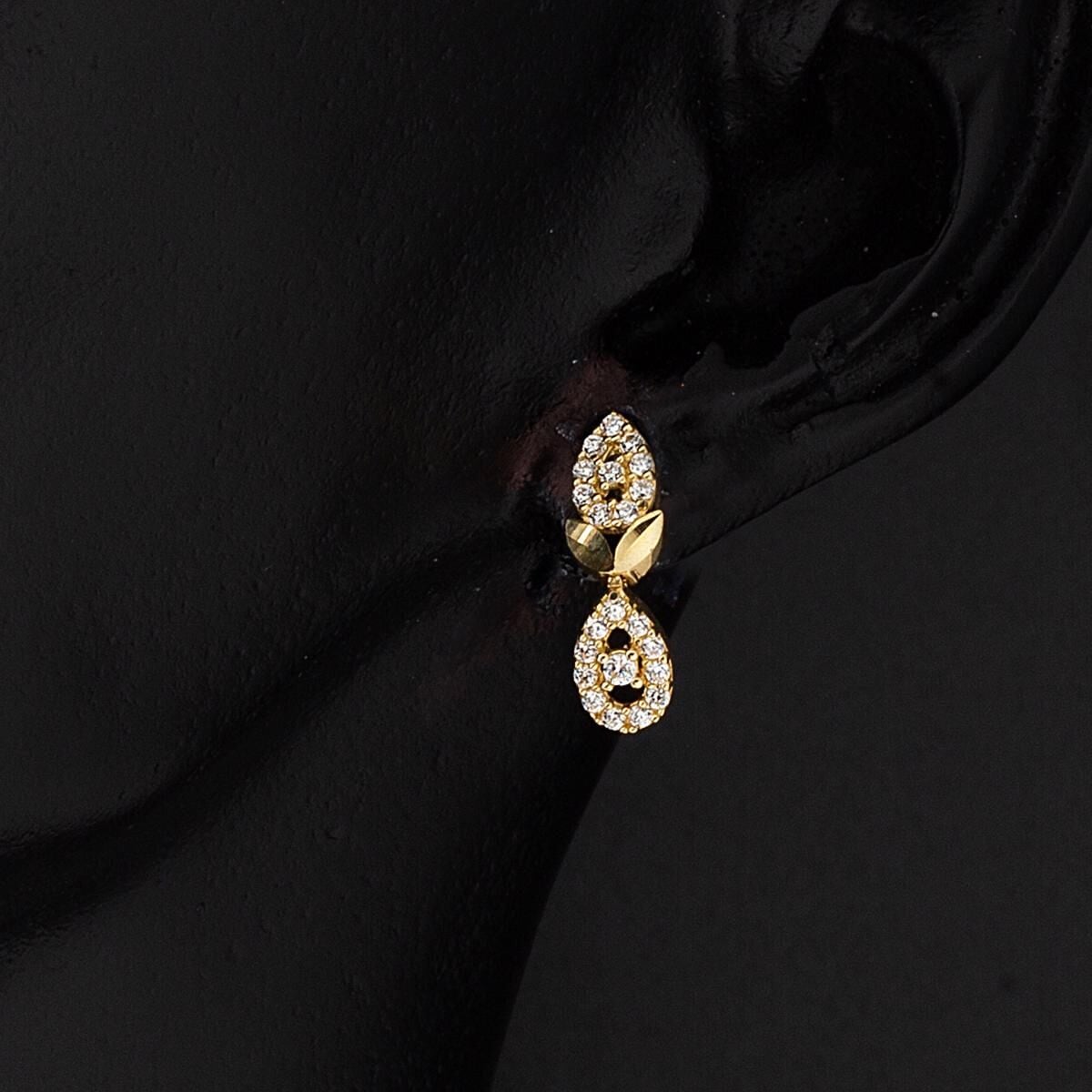 14K Yellow Gold Teardrop Cubic Zirconia Jewelry Set