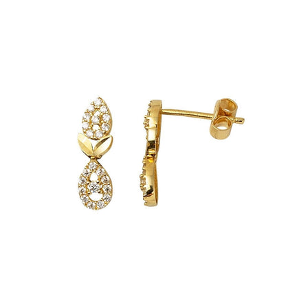 14K Yellow Gold Teardrop Cubic Zirconia Jewelry Set