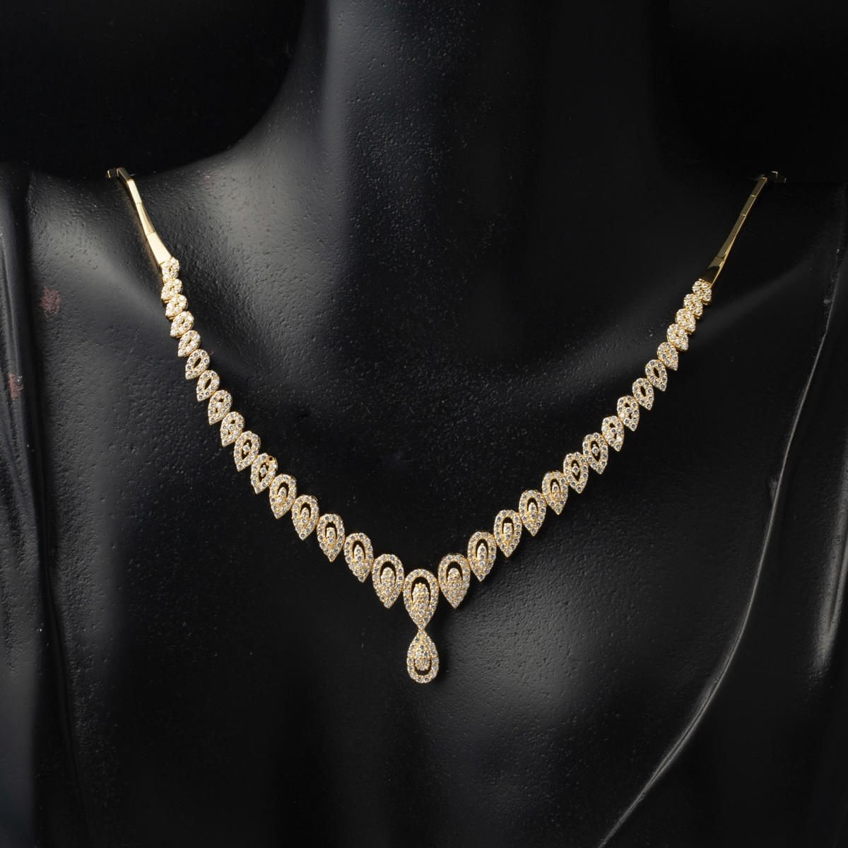 14K Yellow Gold Teardrop Cubic Zirconia Jewelry Set