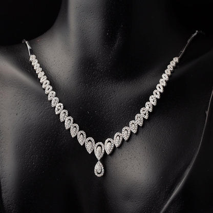 14K White Gold Teardrop Cubic Zirconia Set
