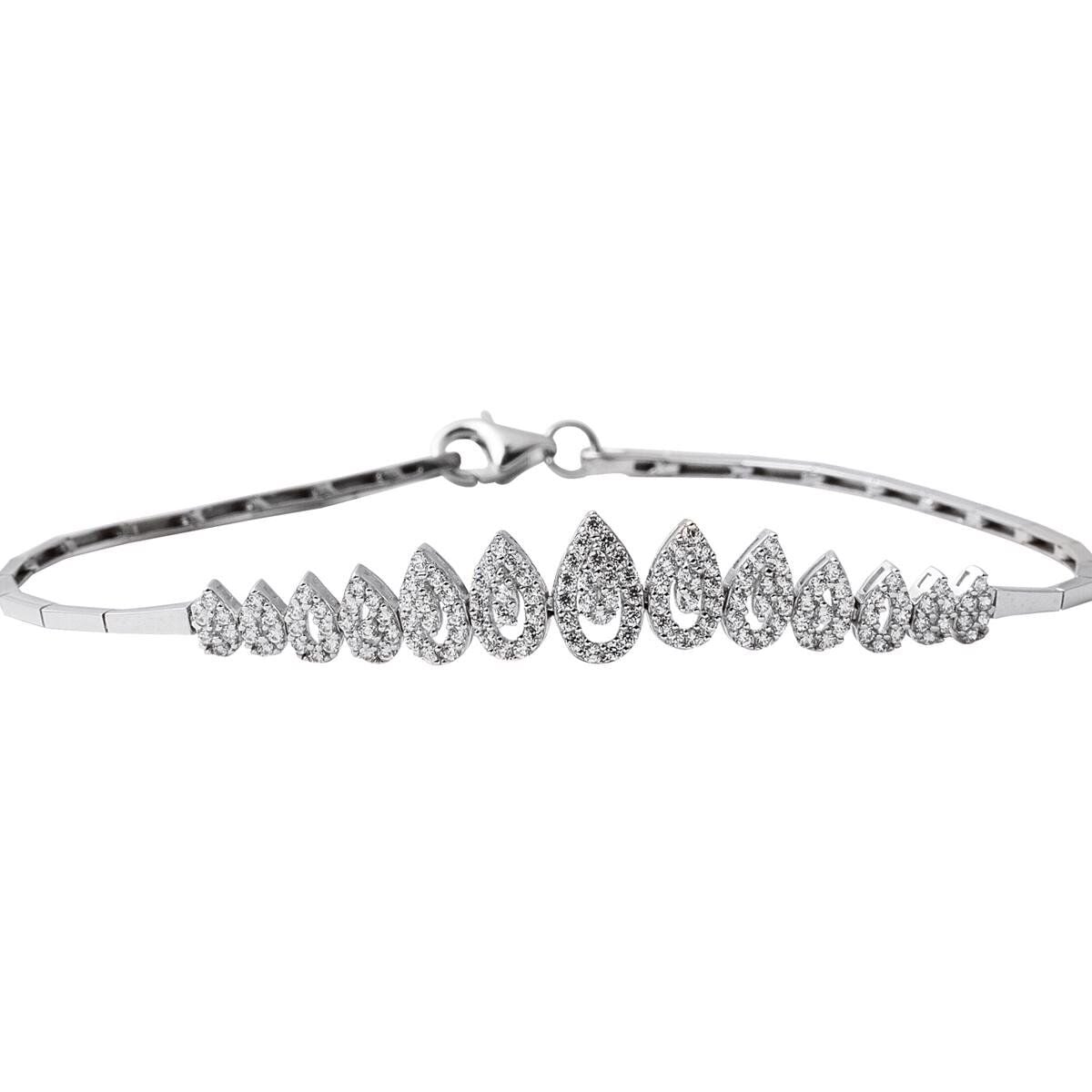 14K White Gold Teardrop Cubic Zirconia Set