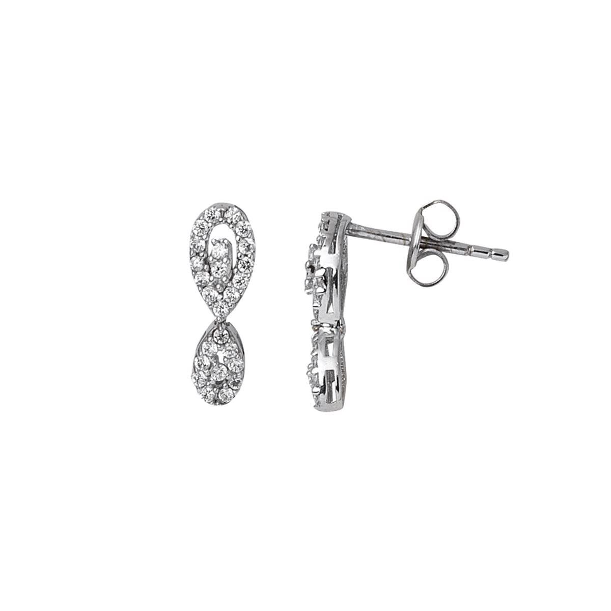 14K White Gold Teardrop Cubic Zirconia Set