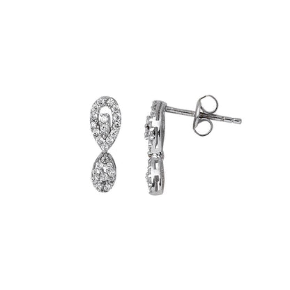 14K White Gold Teardrop Cubic Zirconia Set