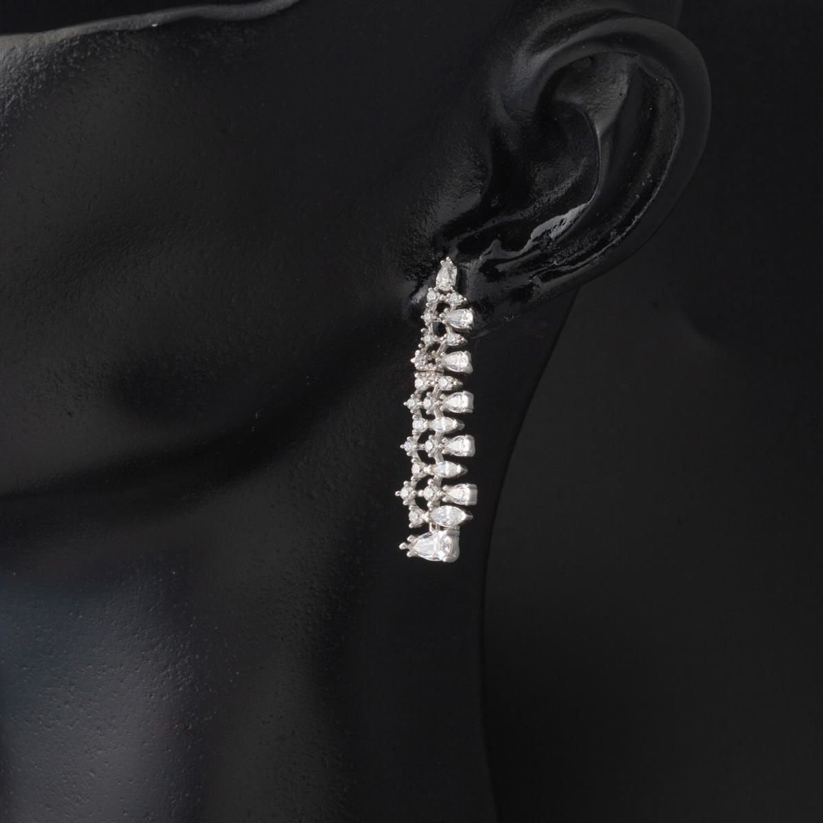 14K White Gold Teardrop Cubic Zirconia 3-Piece Set (26.01 g)