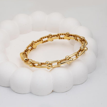 14K Yellow Gold Designer Inspired Hinged Cuff Bangle (19.09 g)
