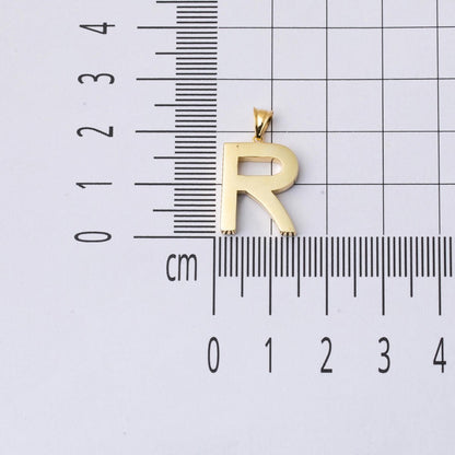 14K Yellow Gold Classic Initial R Necklace
