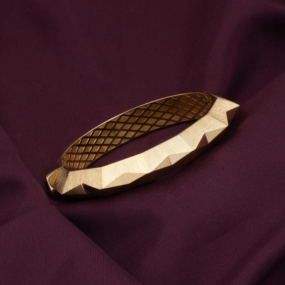 14K Yellow Gold Swallow Hinged Cuff Bangle