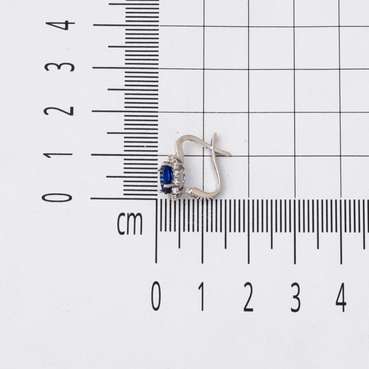 14K White Gold Diamond Sapphire Earrings