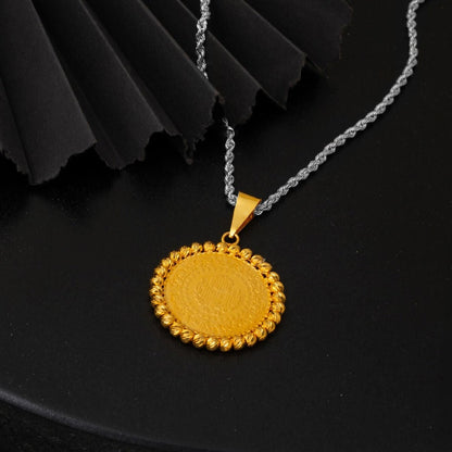 22K Yellow Gold Half Coin Pendant
