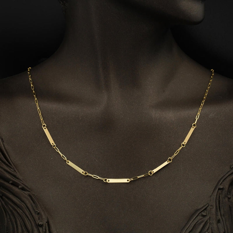 14K Yellow Gold 5 Name Personalized Chain Necklace