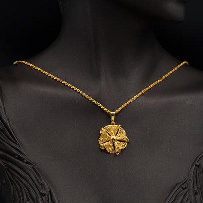 14K Yellow Gold Gold Bead Filigree Necklace