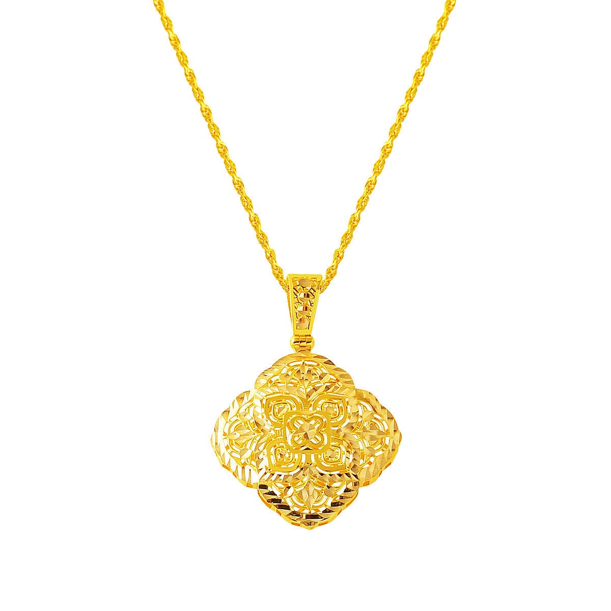 14K Yellow Gold Palace Motif Necklace