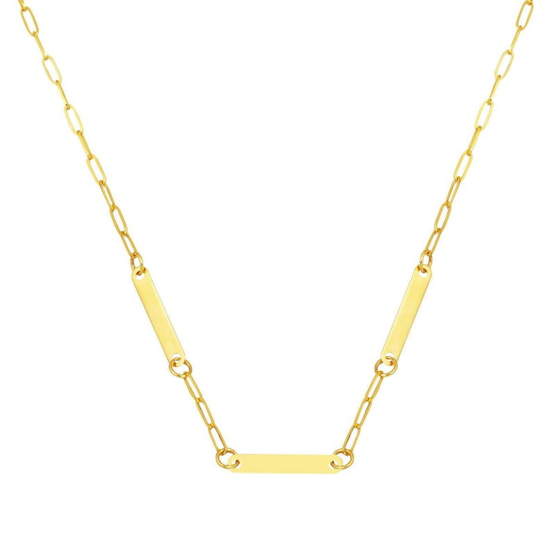14K Yellow Gold Personalized 3 Name Chain Necklace