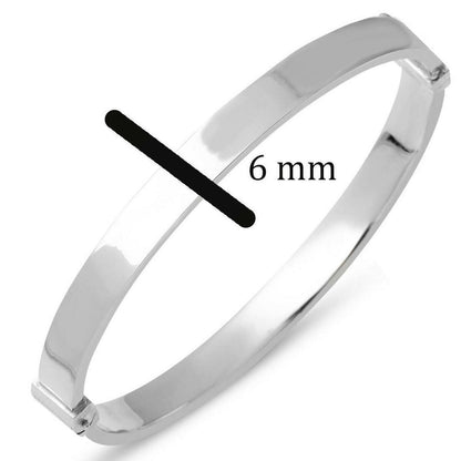 14K White Gold Egg-Shaped Hinged Cuff Bracelet