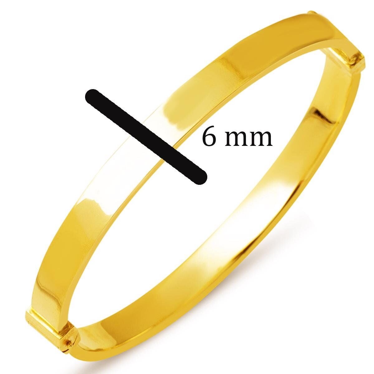 14K Yellow Gold Classic Hinged Cuff Bangle