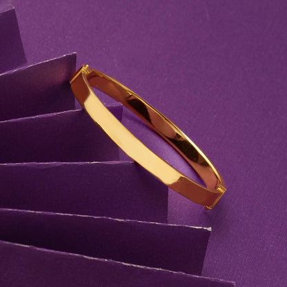 14K Yellow Gold Classic Hinged Cuff Bangle