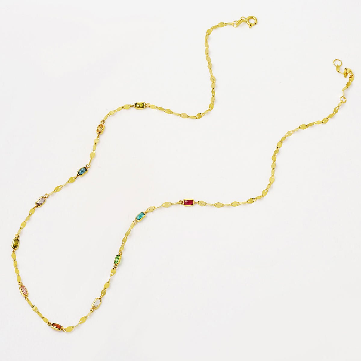 14K Yellow Gold Harmony Minimalist Cubic Zirconia Necklace