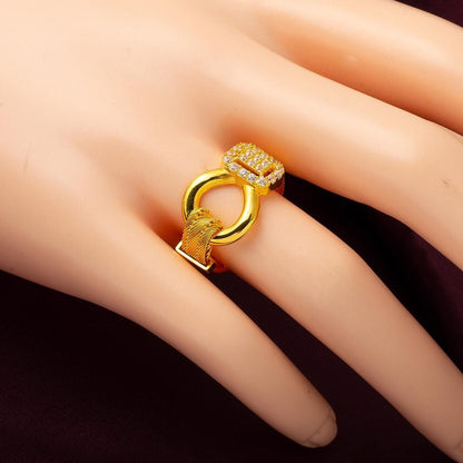 14K Yellow Gold Infinity Trabzon Mesh Cubic Zirconia Jewelry Set