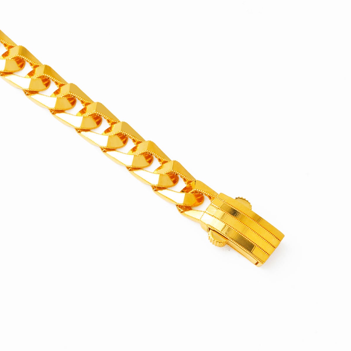 22K Yellow Gold Italian Curb Chain Bracelet (16.36 g)