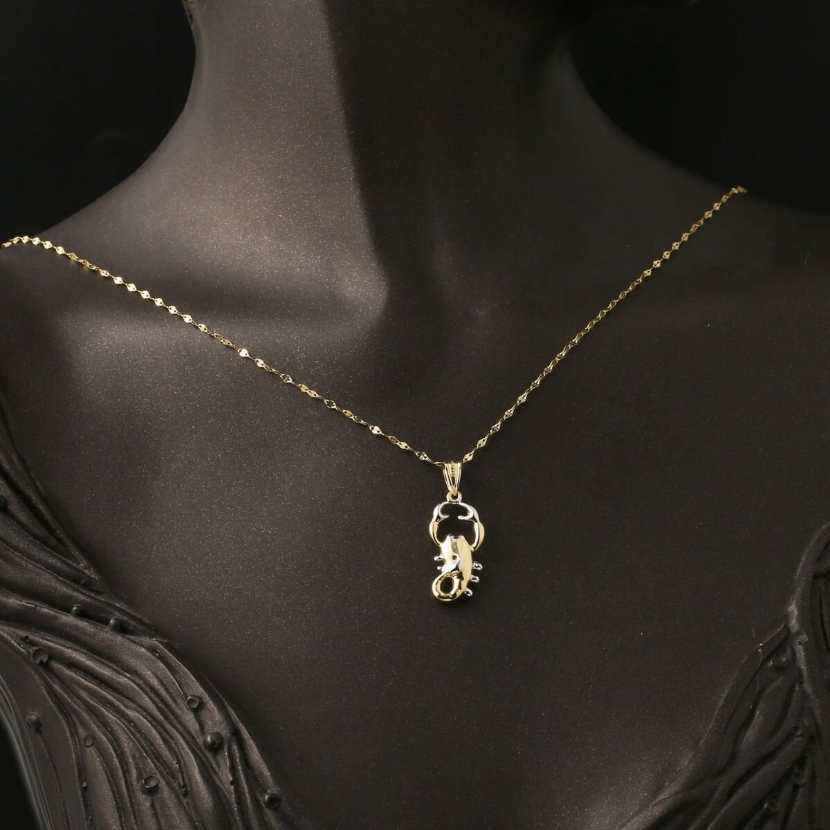 14K Yellow Gold Scorpio Zodiac Pendant