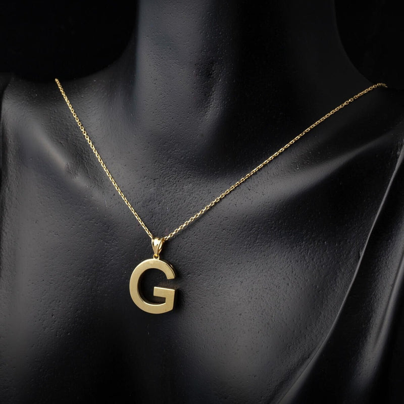 14K Yellow Gold Initial G Classic Necklace