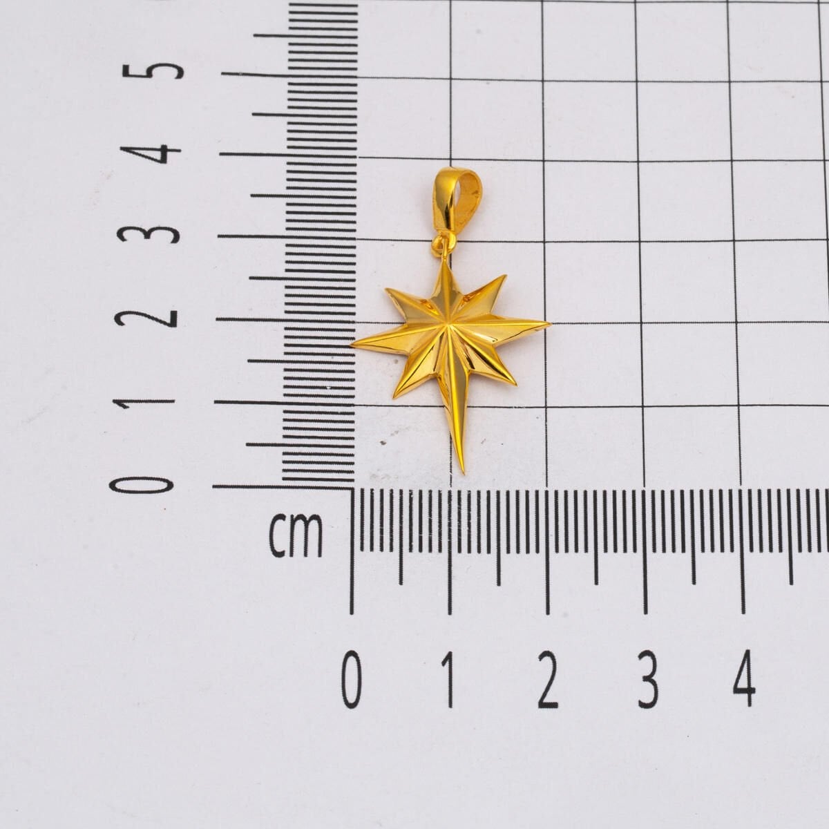 22K Yellow Gold North Star Medium Pendant