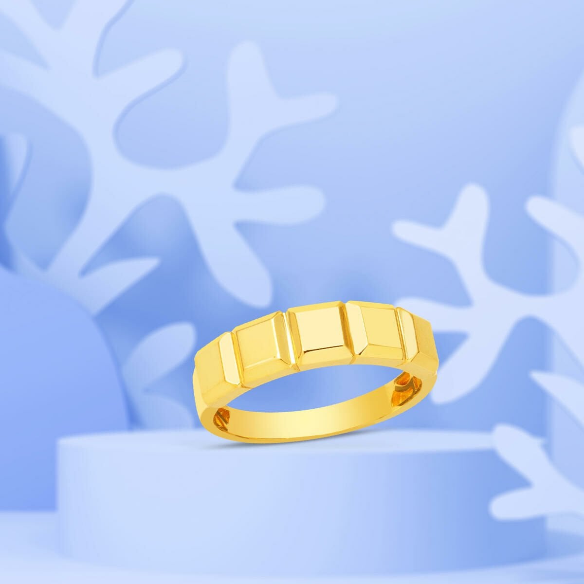 14K Yellow Gold Segmented Signet Ring
