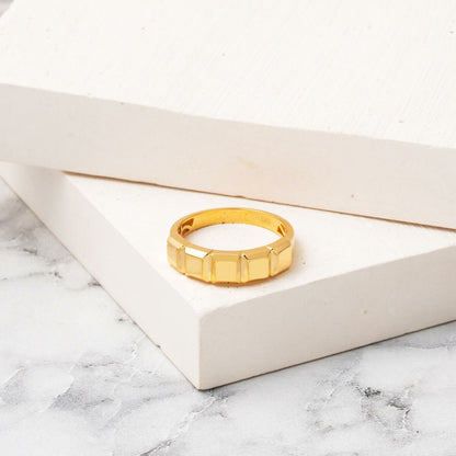 14K Yellow Gold Segmented Signet Ring